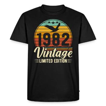 Time Travel 1982 - Nostalgia and Memories - Men's Premium Organic T-Shirt - black - Front - Nico (187cm)