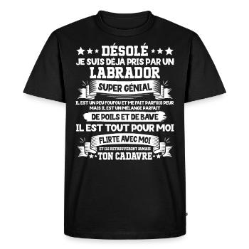 Pris Par Un Labrador Super Génial Chien - T-shirt Premium bio Homme - noir - Devant - Nico (187cm)
