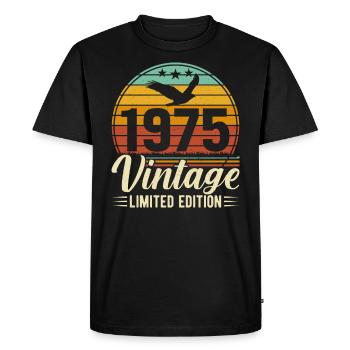 Unique 1975 Vintage Vintage Design - Men's Premium Organic T-Shirt - black - Front - Nico (187cm)