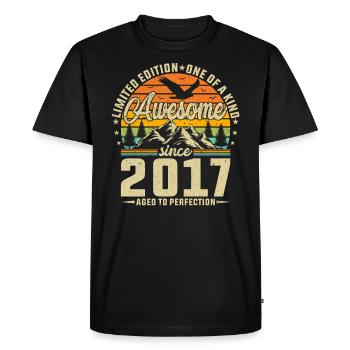 Design unique d’anniversaire vintage 2017 - T-shirt Premium bio Homme - noir - Devant - Nico (187cm)