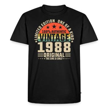 1988 - Men's Premium Organic T-Shirt - black - Front - Nico (187cm)