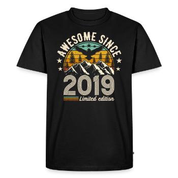 Original 2019 Vintage Vintage Retro Birthday - T-shirt Premium bio Homme - noir - Devant - Nico (187cm)