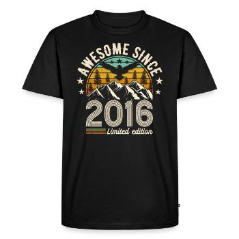 2016 anniversaire 2016 né en 2016 anniversaire - T-shirt Premium bio Homme - noir - Devant - Nico (187cm)