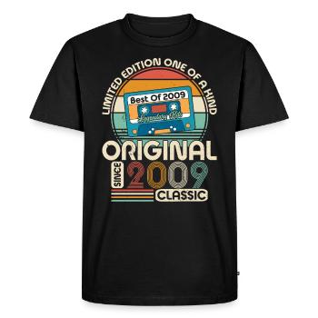 MANUFACTURED IN 2009 - Men's Premium Organic T-Shirt - black - Front - Nico (187cm)