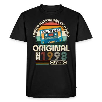1998 Birthday Gift 1998 Vintage 1998 Gift - Men's Premium Organic T-Shirt - black - Front - Nico (187cm)