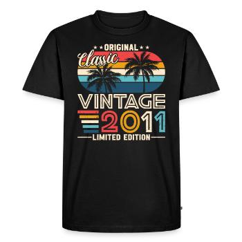 Vintage 2011 Birthday Gift - Men's Premium Organic T-Shirt - black - Front - Nico (187cm)