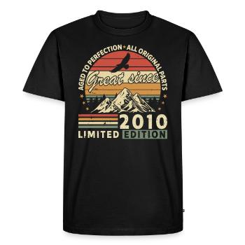 Unique 2010 Vintage Vintage Retro - Men's Premium Organic T-Shirt - black - Front - Nico (187cm)