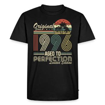 Creative 1996 Vintage Birthday Design - Men's Premium Organic T-Shirt - black - Front - Nico (187cm)