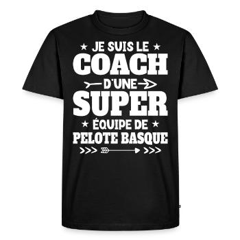 Super Coach Cadeau Pour Coach De Pelote Basque - T-shirt Premium bio Homme - noir - Devant - Nico (187cm)