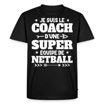 Super Coach Cadeau Pour Coach De Netball - T-shirt Premium bio Homme - noir - Devant - Nico (187cm)