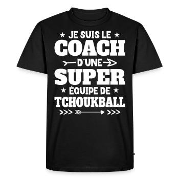 Super Coach Cadeau Pour Coach De Tchoukball - T-shirt Premium bio Homme - noir - Devant - Nico (187cm)