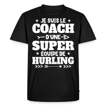 Super Coach Cadeau Pour Coach De Hurling - T-shirt Premium bio Homme - noir - Devant - Nico (187cm)