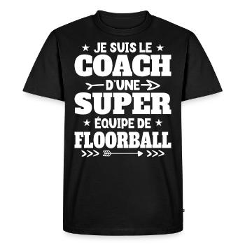 Super Coach Cadeau Pour Coach De Floorball - T-shirt Premium bio Homme - noir - Devant - Nico (187cm)