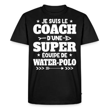 Super Coach Cadeau Pour Coach De Water-Polo - T-shirt Premium bio Homme - noir - Devant - Nico (187cm)