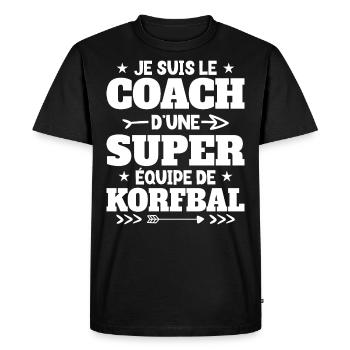 Super Coach Cadeau Pour Coach De Korfbal - T-shirt Premium bio Homme - noir - Devant - Nico (187cm)