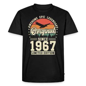 Anniversaire Créatif Surprise Vintage 1967 - T-shirt Premium bio Homme - noir - Devant - Nico (187cm)