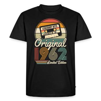 Cadeau d’anniversaire vintage 1962 - T-shirt Premium bio Homme - noir - Devant - Nico (187cm)