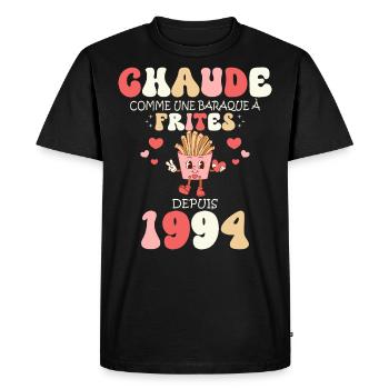Baraque À Frites 1994 Femme Anniversaire 30 Ans - T-shirt Premium bio Homme - noir - Devant - Nico (187cm)