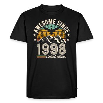 Vintage Legend - Born in '98 - Men's Premium Organic T-Shirt - black - Front - Nico (187cm)