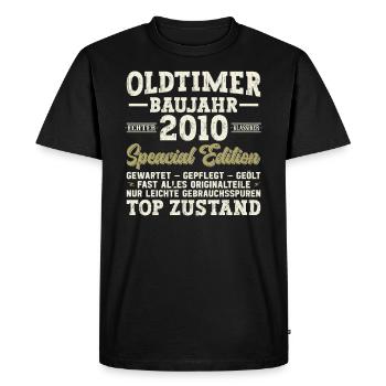 Millésime 2010 : Année de naissance légendaire - T-shirt Premium bio Homme - noir - Devant - Nico (187cm)