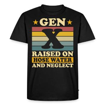 Generation X Humor - Männer Premium Bio T-Shirt - Schwarz - Vorne - Nico (187cm)