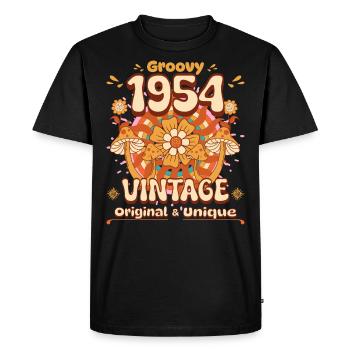 Vintage Année 1954 Anniversaire Femme 70 Ans - T-shirt Premium bio Homme - noir - Devant - Nico (187cm)