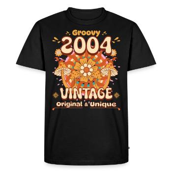 Vintage Année 2004 Anniversaire Femme 20 Ans - T-shirt Premium bio Homme - noir - Devant - Nico (187cm)