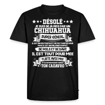Pris Par Un Chihuahua Super Génial Chien - T-shirt Premium bio Homme - noir - Devant - Nico (187cm)