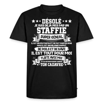 Pris Par Un Staffie Super Génial Chien - T-shirt Premium bio Homme - noir - Devant - Nico (187cm)