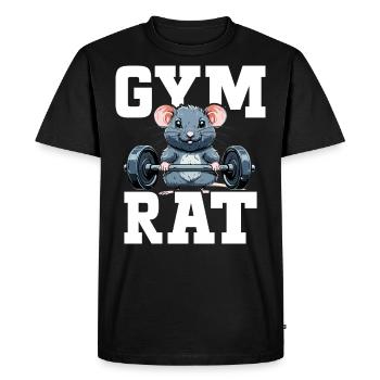 Gym Rat Muscu Humour Musculation Gym - T-shirt Premium bio Homme - noir - Devant - Nico (187cm)