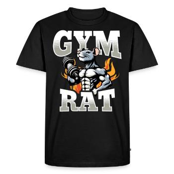 Gym Rat Muscu Motivation Musculation Gym - T-shirt Premium bio Homme - noir - Devant - Nico (187cm)