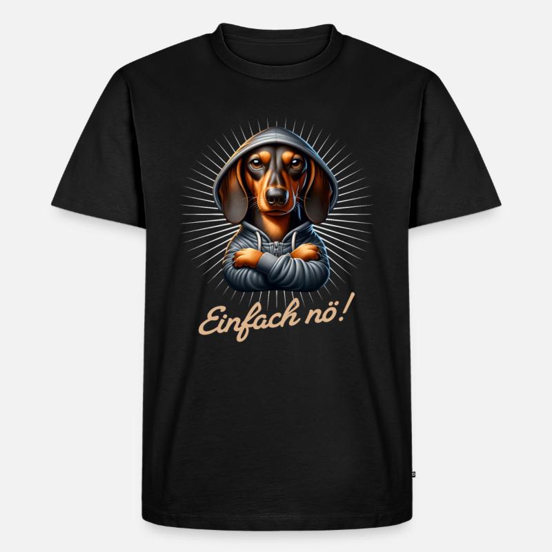 Einfach nö! Nein! - Dackel Teckel - Männer Premium Bio T-Shirt - Schwarz