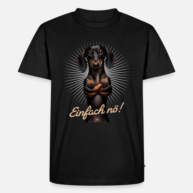 Einfach nö! Nein! - Dackel Teckel - Männer Premium Bio T-Shirt - Schwarz