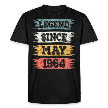 Légende 60 Ans 1964 Mai 60 Ans Anniversaire - T-shirt Premium bio Homme - noir - Devant - Nico (187cm)