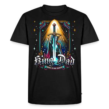 Père Geek Fan De Médiéval Papa Roi - T-shirt Premium bio Homme - noir - Devant - Nico (187cm)