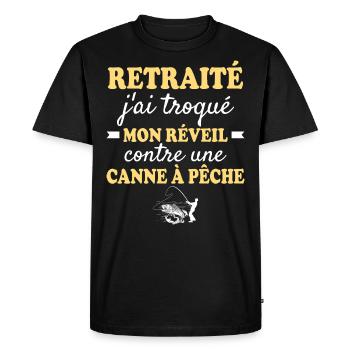 Retired Dad Retired Fisherman - Men's Premium Organic T-Shirt - black - Front - Nico (187cm)