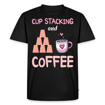 Stacker Sport Cup Stacking And Coffee - T-shirt Premium bio Homme - noir - Devant - Nico (187cm)