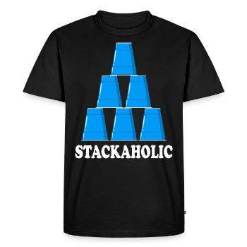 Cup Stacing Stackaholic Sport Stacking - Men's Premium Organic T-Shirt - black - Front - Nico (187cm)