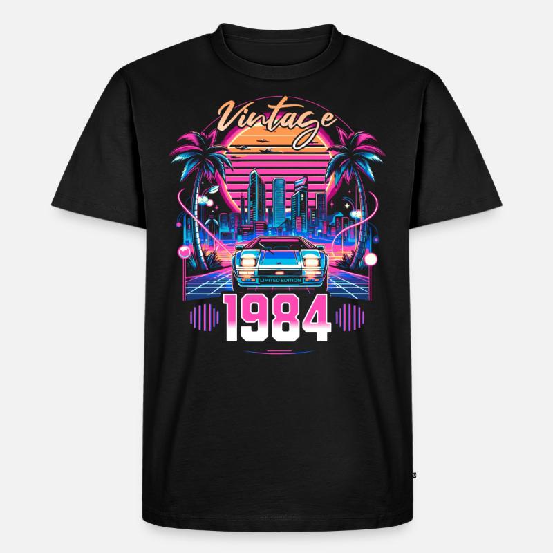 Synthwave Retro 40th Anniversary 1984 - Men's Premium Organic T-Shirt - black