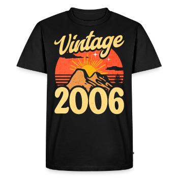 Vintage 18th Anniversary 2006 - Men's Premium Organic T-Shirt - black - Front - Nico (187cm)