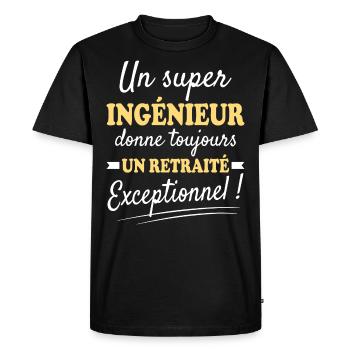 Exceptionnel Ingénieur Retraité - T-shirt Premium bio Homme - noir - Devant - Nico (187cm)