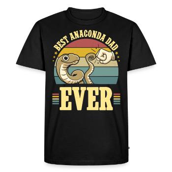 Dad Loves Anacondas Animal Snake - Men's Premium Organic T-Shirt - black - Front - Nico (187cm)