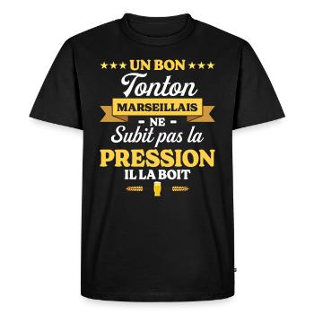 Tonton Marseillais Oncle Humour Tonton - T-shirt Premium bio Homme - noir - Devant - Nico (187cm)