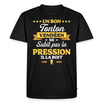 Tonton Vendéen Oncle Humour Tonton - T-shirt Premium bio Homme - noir - Devant - Nico (187cm)
