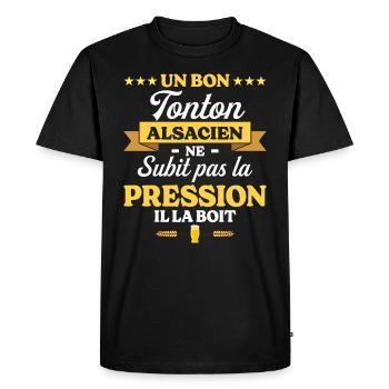 Tonton Alsacien Oncle Humour Tonton - T-shirt Premium bio Homme - noir - Devant - Nico (187cm)