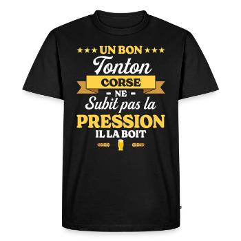 Tonton Corse Oncle Humour Tonton - T-shirt Premium bio Homme - noir - Devant - Nico (187cm)