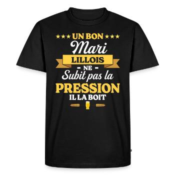 Mari Lillois Compagnon Humour Mari - T-shirt Premium bio Homme - noir - Devant - Nico (187cm)