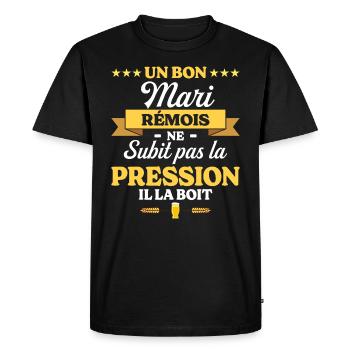 Mari Rémois Compagnon Humour Mari - T-shirt Premium bio Homme - noir - Devant - Nico (187cm)