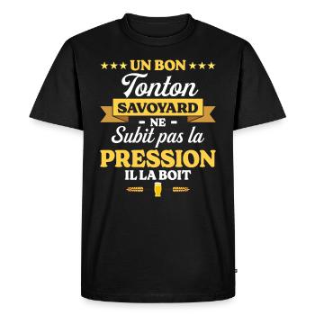 Tonton Savoyard Oncle Humour Tonton - T-shirt Premium bio Homme - noir - Devant - Nico (187cm)
