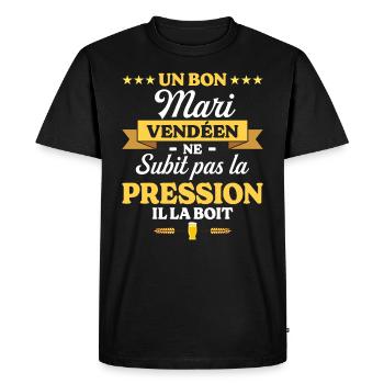 Mari Vendéen Compagnon Humour Mari - T-shirt Premium bio Homme - noir - Devant - Nico (187cm)